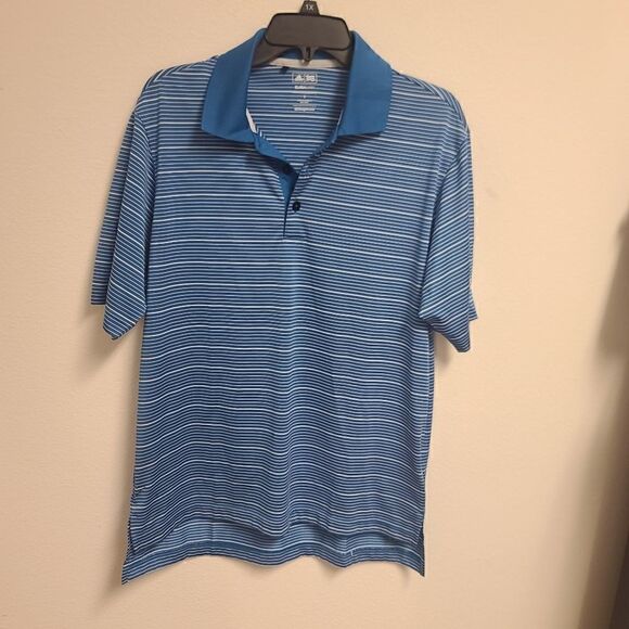1055 - Adidas Climalite Men's Golf Polo three button short sleeve S - Like New - Picture 1 of 4